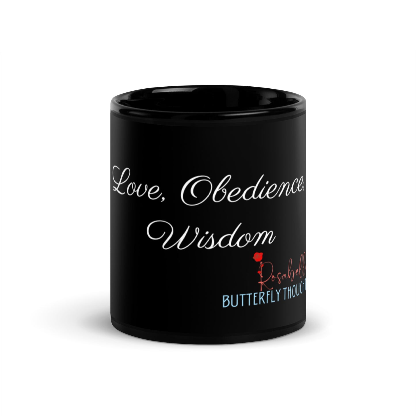 Rosabella Butterfly Thoughts - Black Glossy Mug