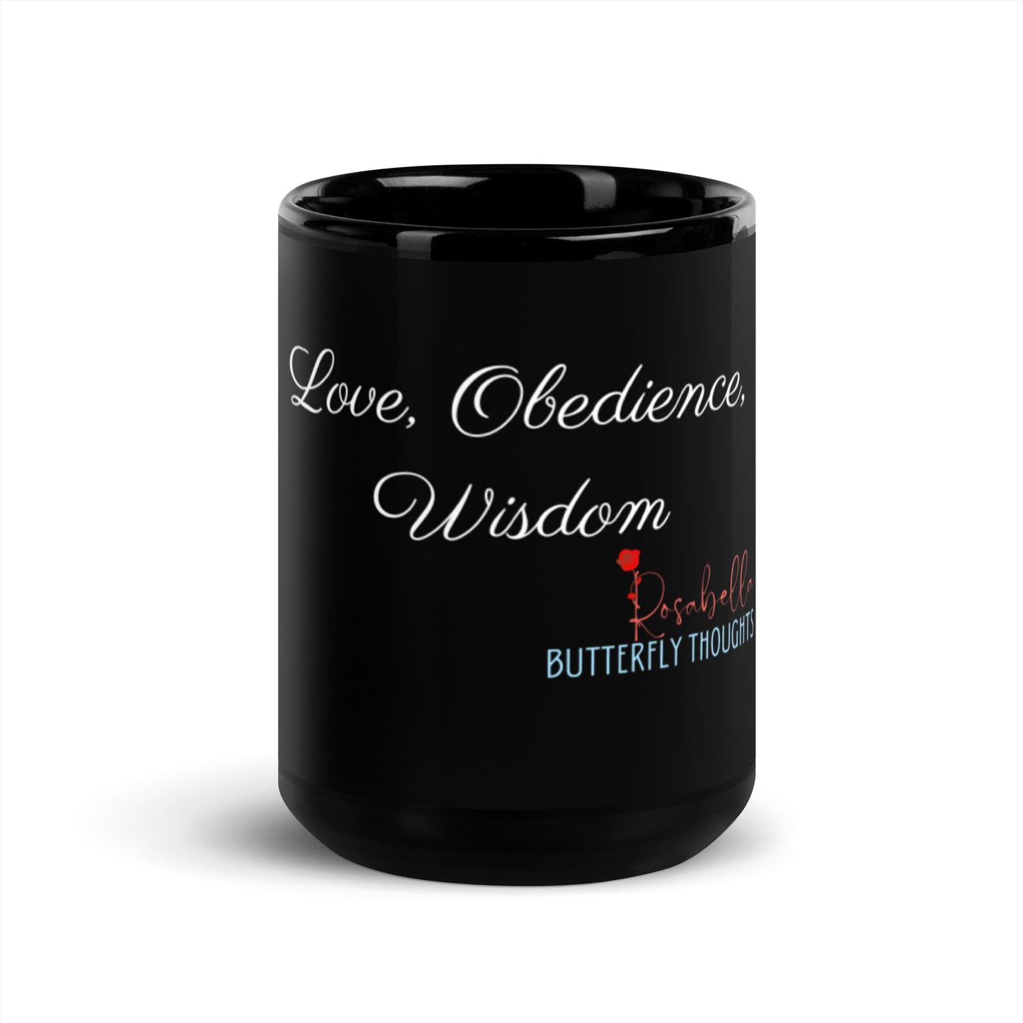 Rosabella Butterfly Thoughts - Black Glossy Mug