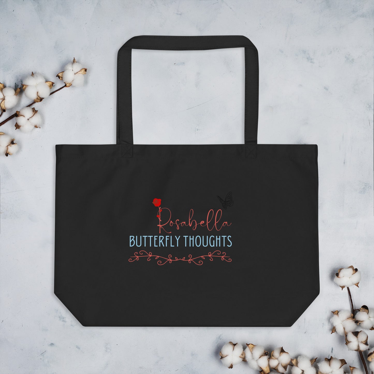 Rosabella Butterfly Thoughts - Large organic tote bag