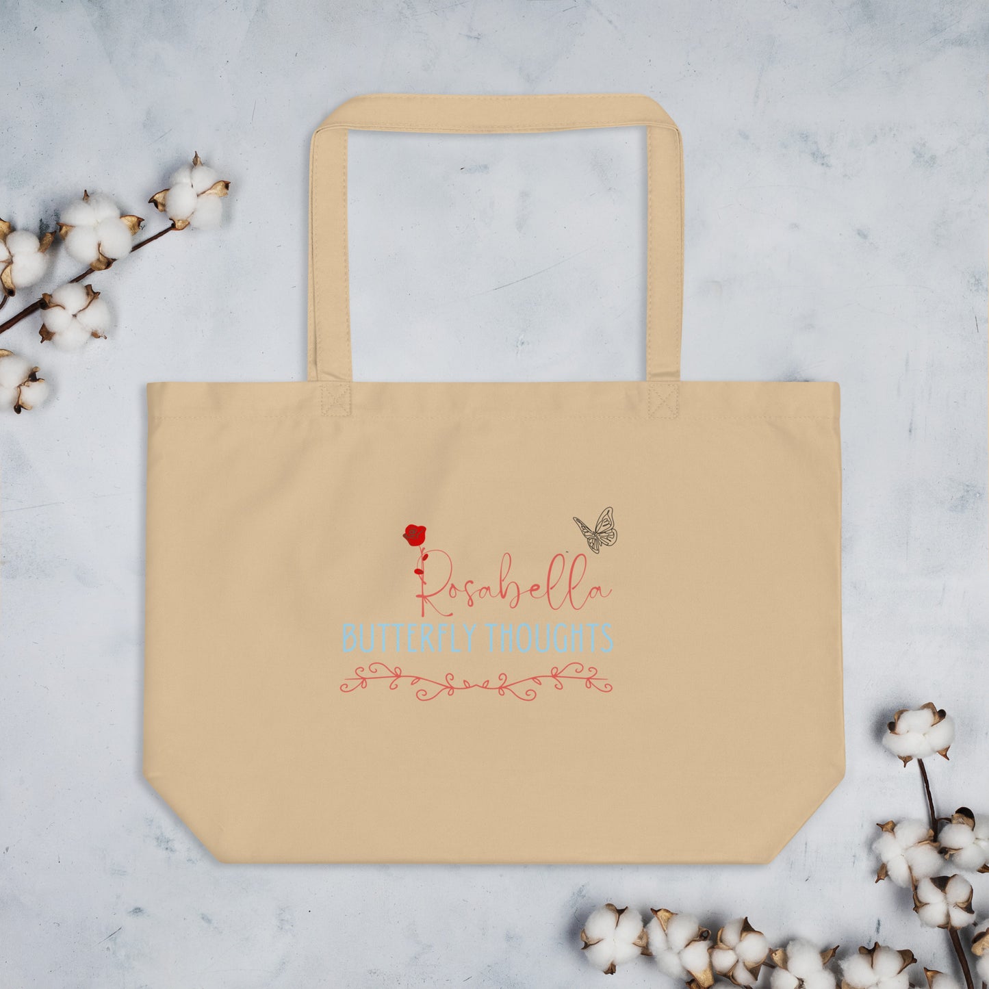 Rosabella Butterfly Thoughts - Large organic tote bag