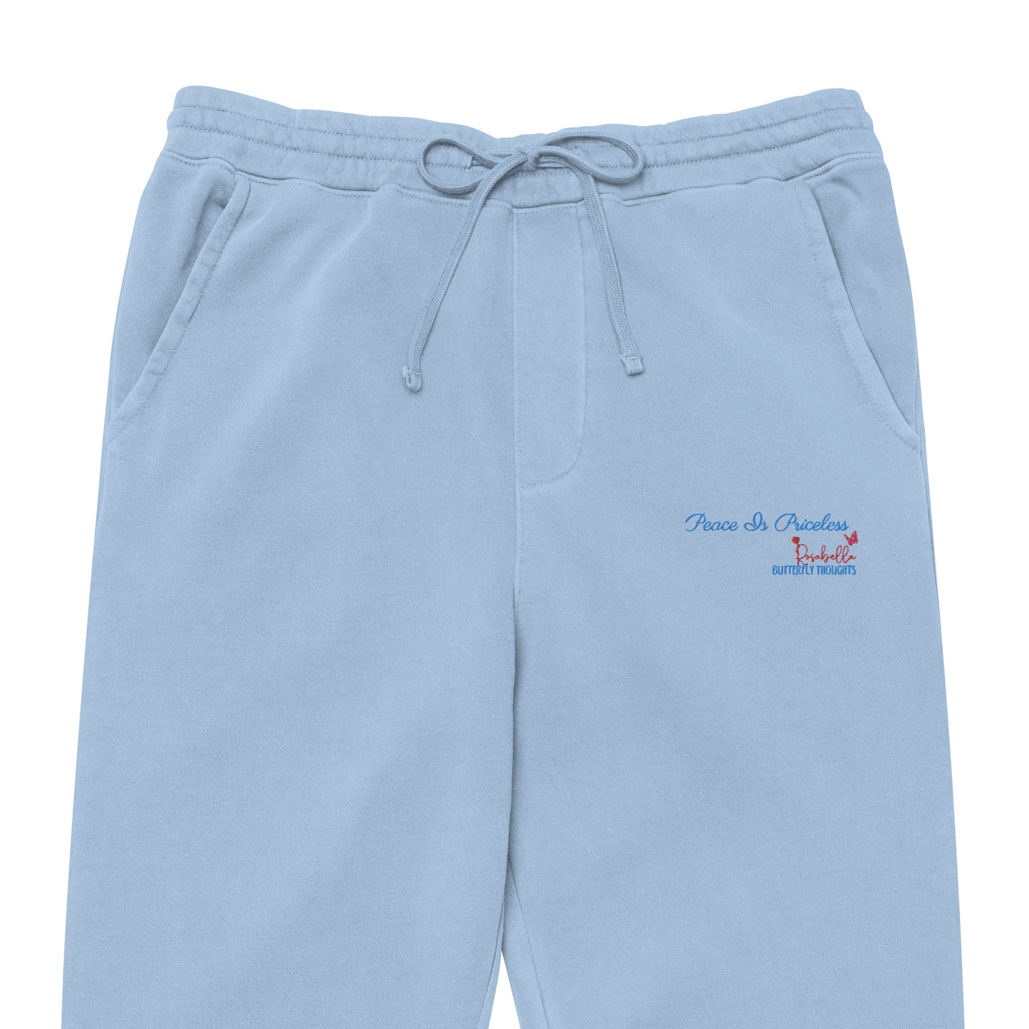 Rosabella Butterfly Thoughts - Blue Peace is Priceless Unisex sweatpants